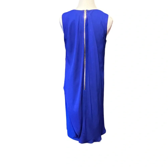 Joseph Ribkoff Cobalt Blue Sheath Dress with Chiffon Overlay - Picture 9 of 10